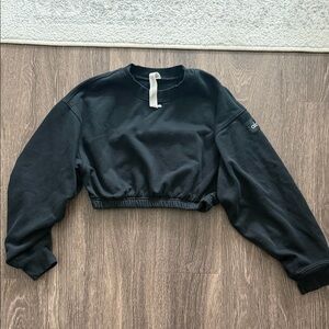 Alo Black Cropped Sweatshirt